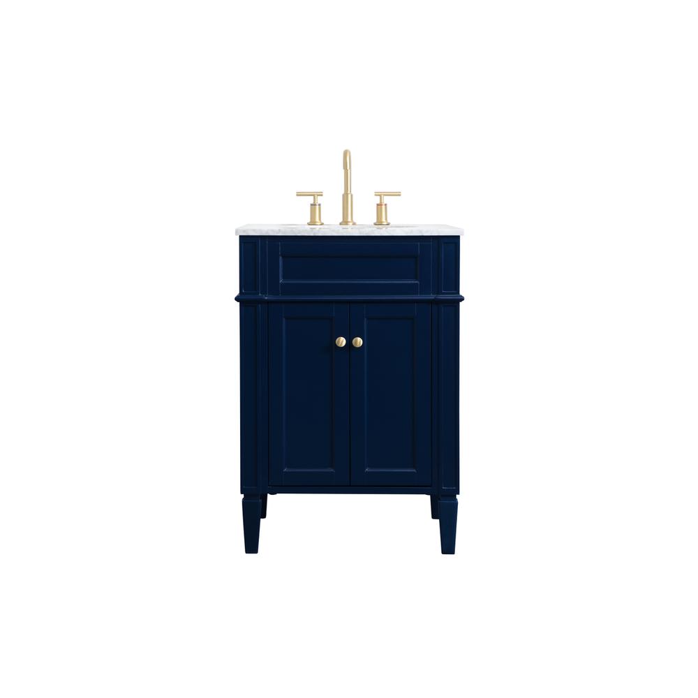 24 inch Single bathroom vanity in blue. Picture 1