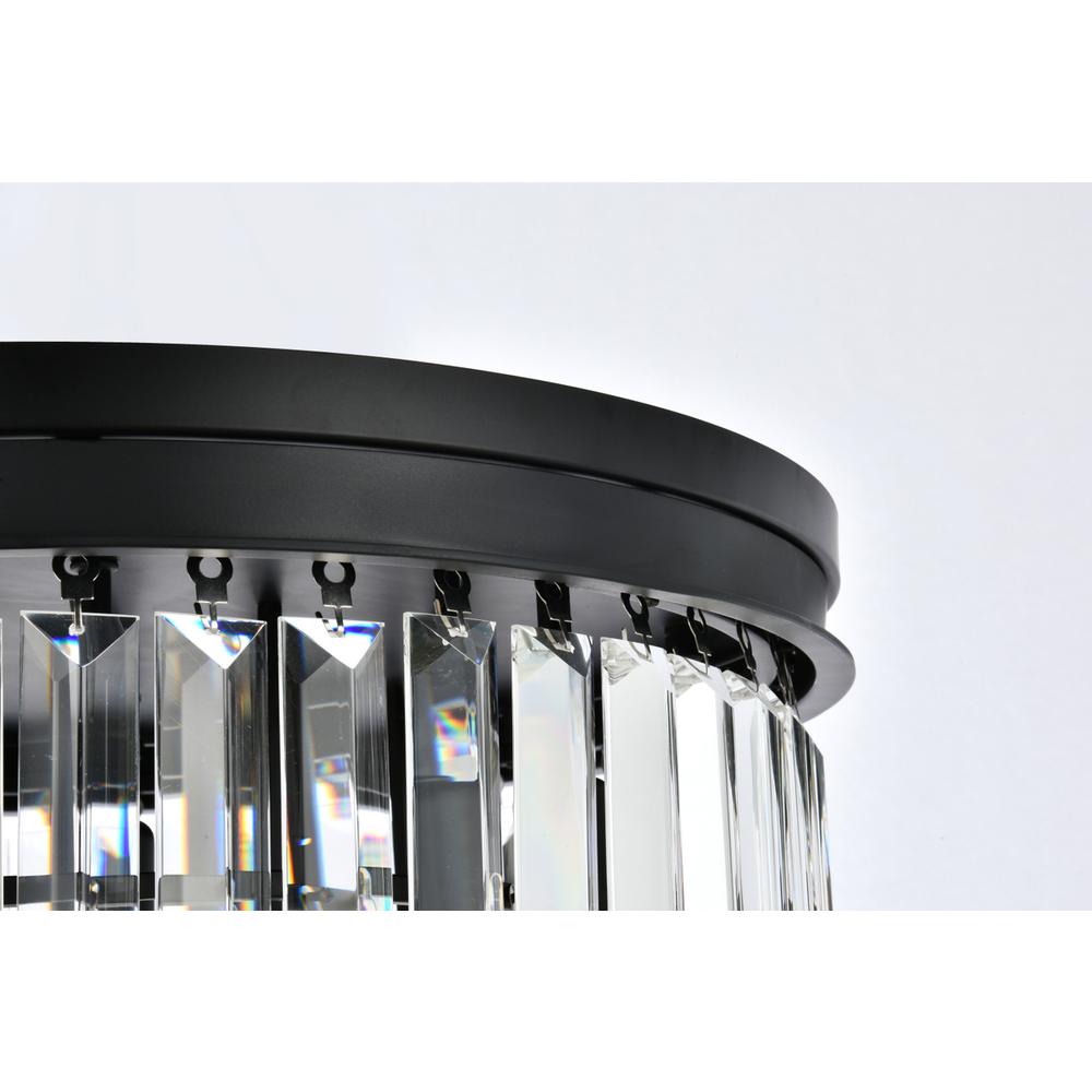 Sydney 9 light Matte Black Flush Mount Clear Royal Cut Crystal. Picture 4