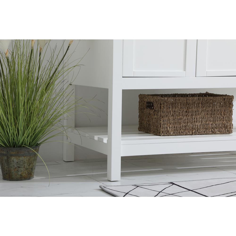 42 inch Single Bathroom Vanity in White with Backsplash. Picture 6