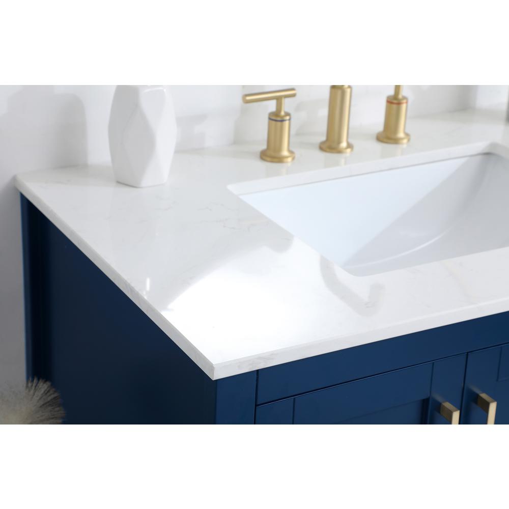 36 inch Single Bathroom Vanity in Blue. Picture 5