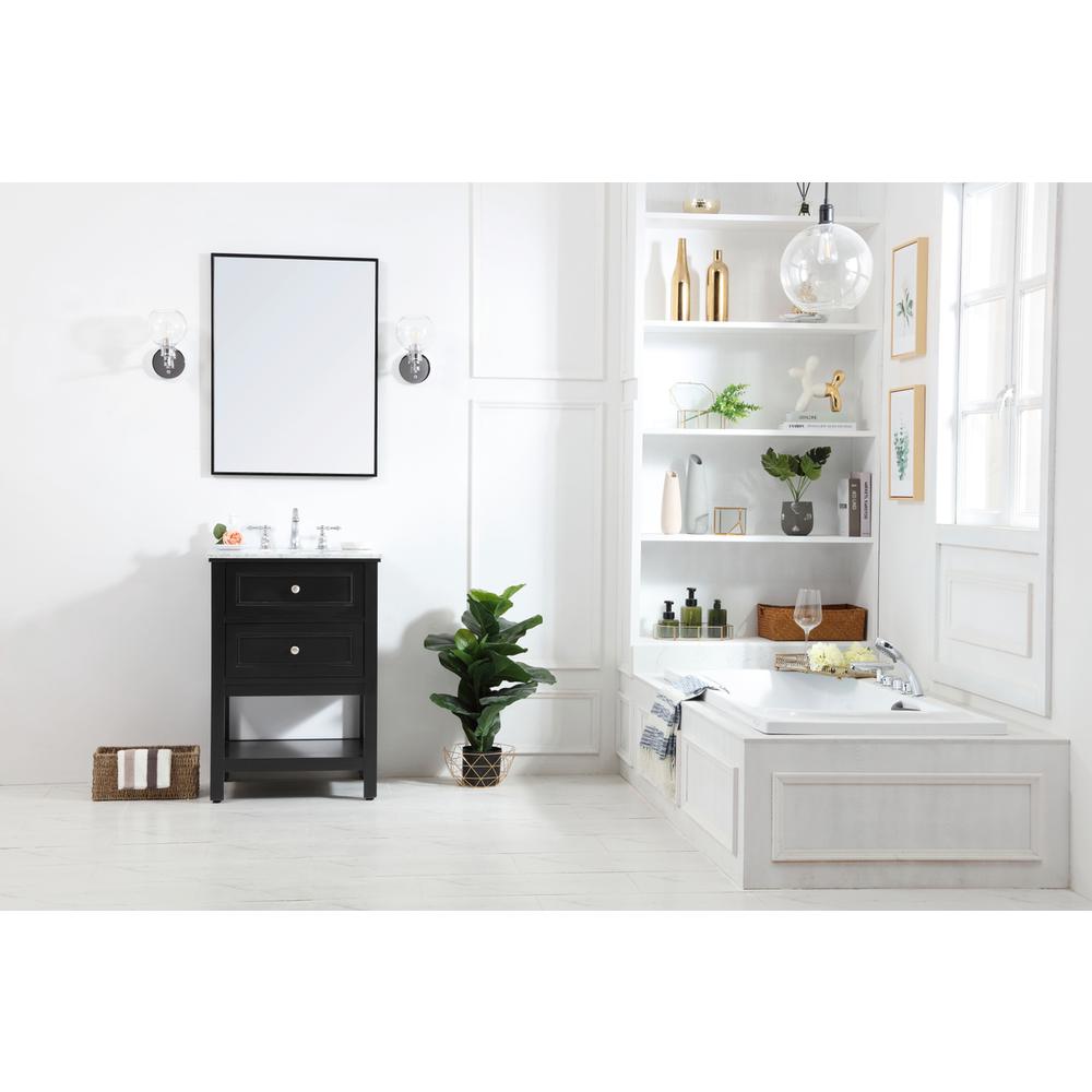 24 in. Single bathroom vanity set in Black. Picture 6