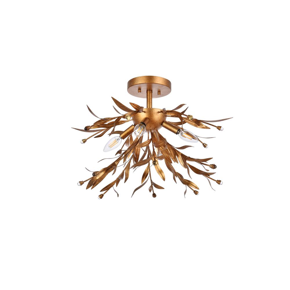 Priscilla 18.5 inch flush mount in gold leaf. Picture 6