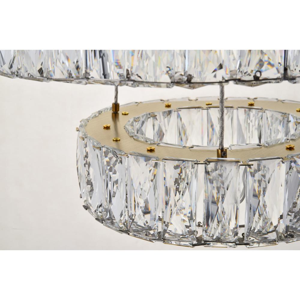Monroe Integrated LED chip light gold Pendant Clear Royal Cut Crystal. Picture 4