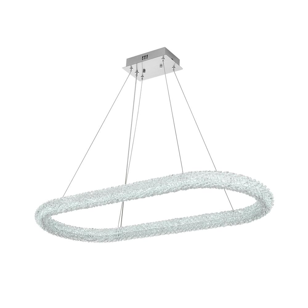 Bowen 42 inch Adjustable LED Chandelier in Chrome. Picture 3