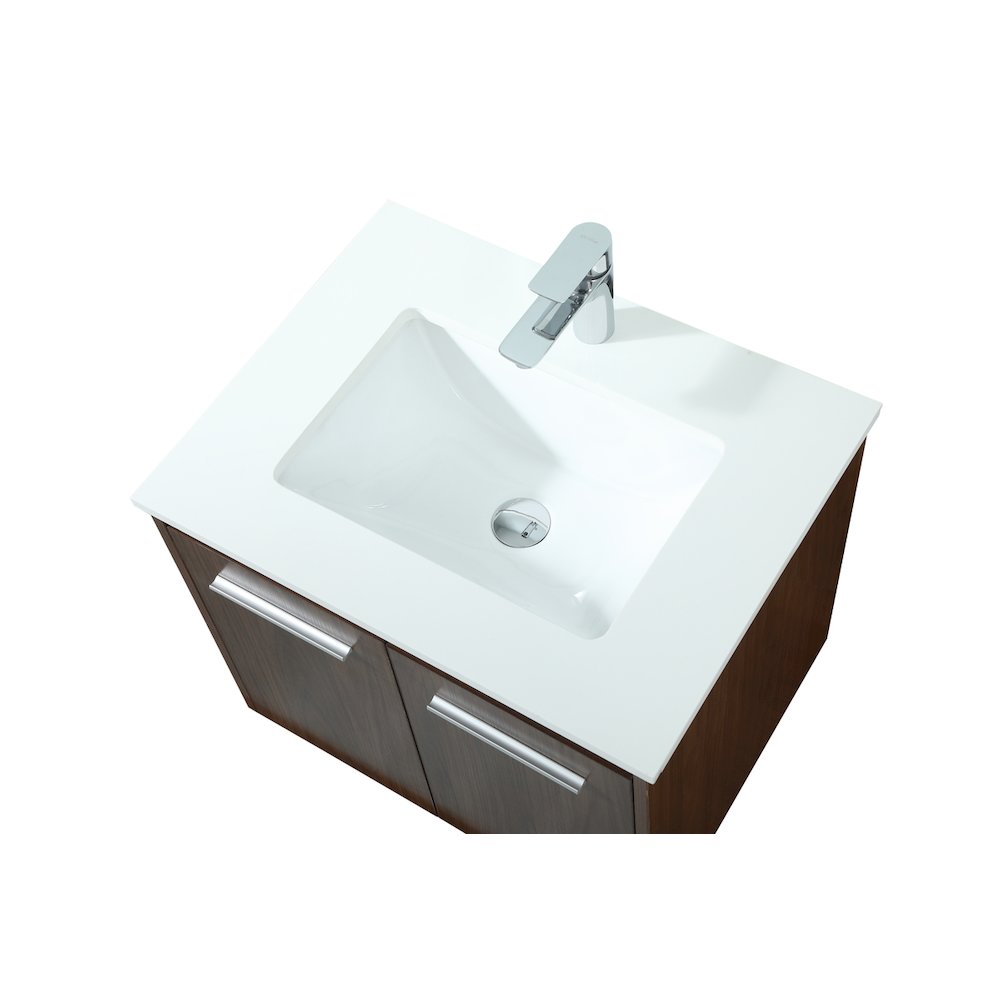 24 Inch Single Bathroom Vanity In Walnut. Picture 11