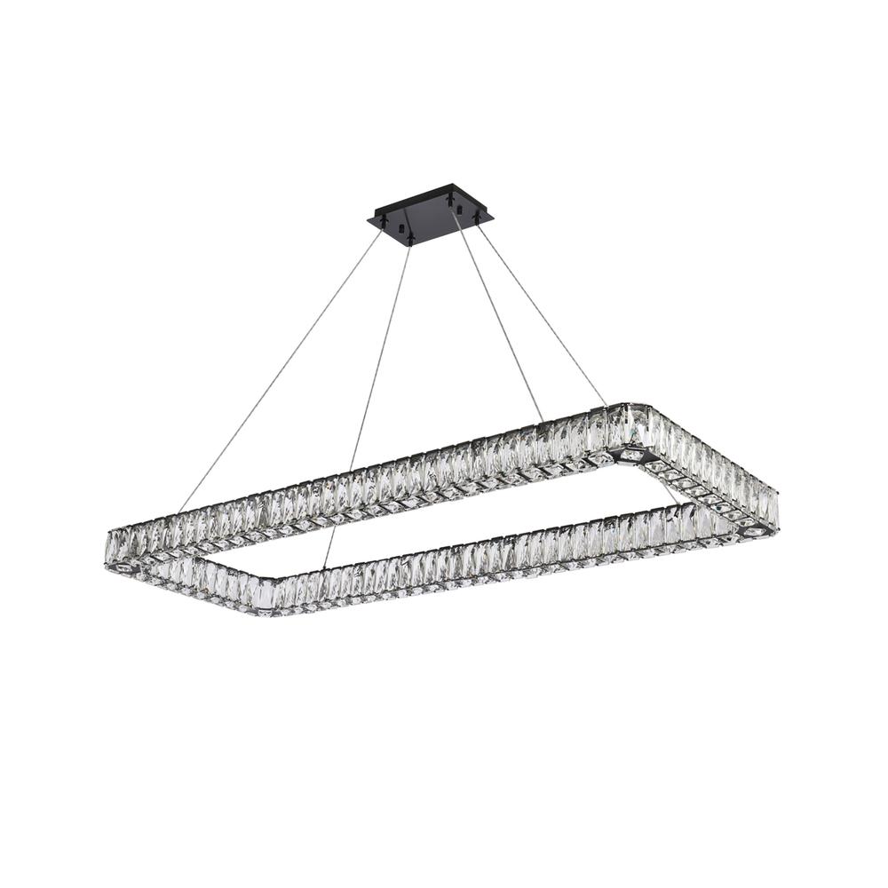 Monroe 50 inch LED Single rectangle pendant in black. Picture 6