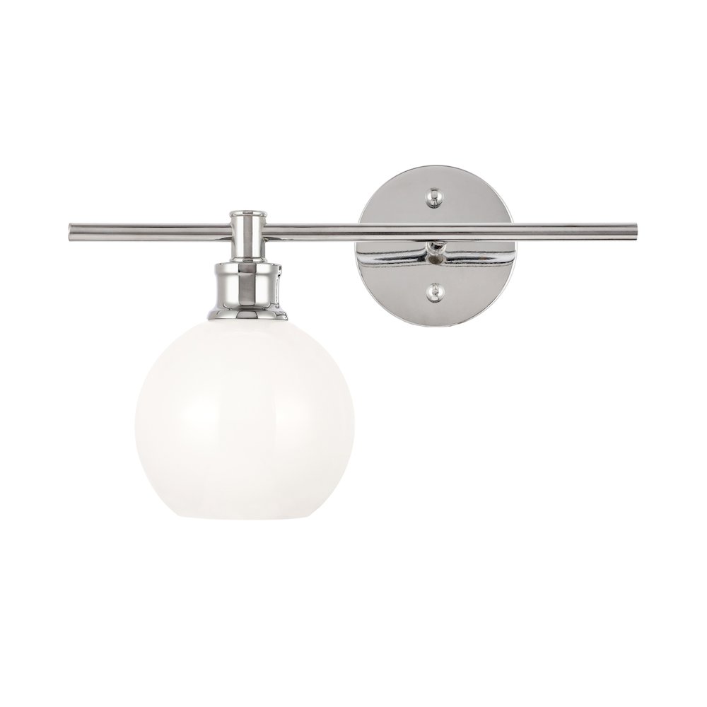 Collier 1 Light Chrome And Frosted White Glass Left Wall Sconce. Picture 2