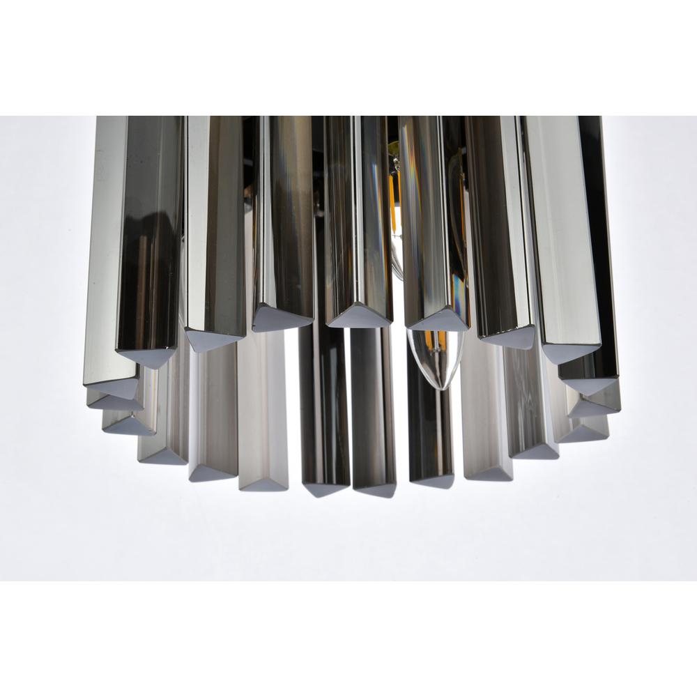 Sydney 3 light Matte Black Pendant Silver Shade (Grey) Royal Cut Crystal. Picture 3