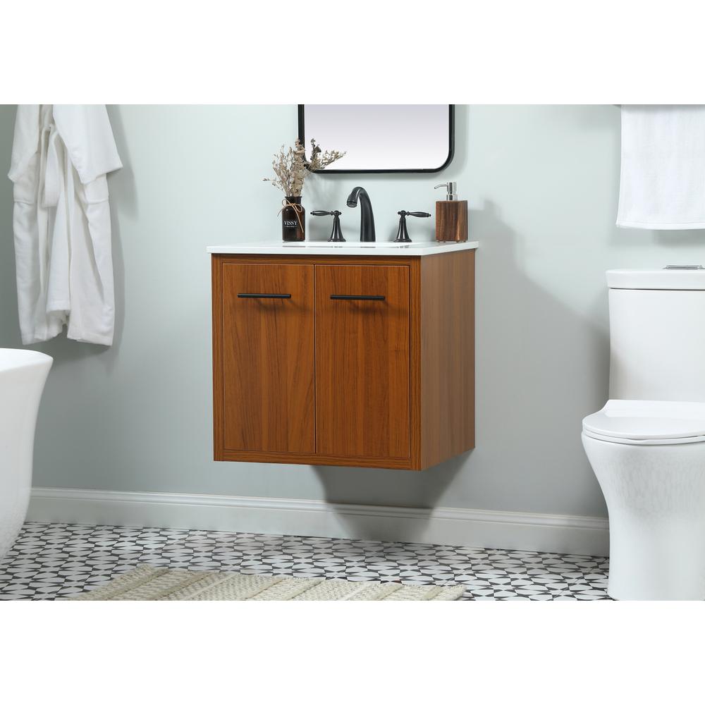 24 inch Single bathroom vanity in teak. Picture 5