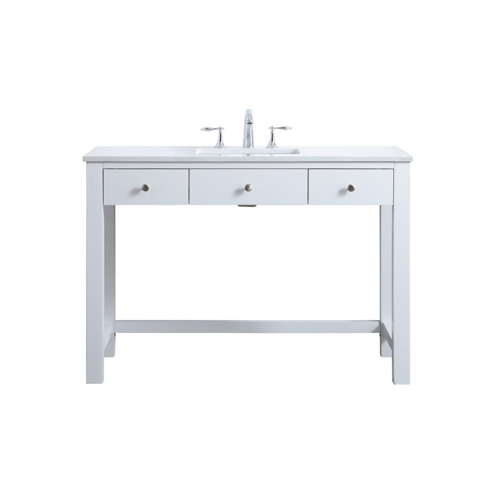 48 Inch ADA Compliant Bathroom Vanity In White. Picture 1