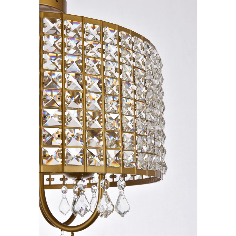 Elise 17 inch flush mount in brass. Picture 5