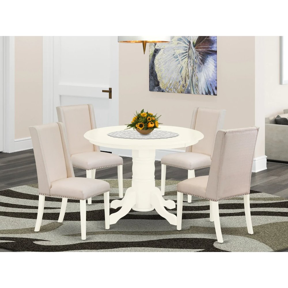 Dining Room Set Linen White, SHFL5-WHI-01. Picture 9