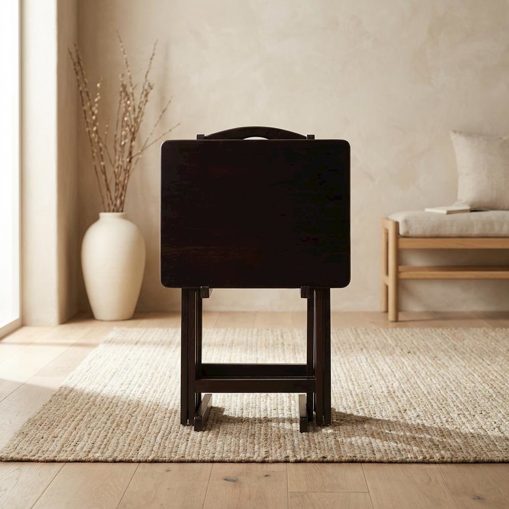 Espresso, Tray Table, Removable Tray Top, Quality Build. Picture 3