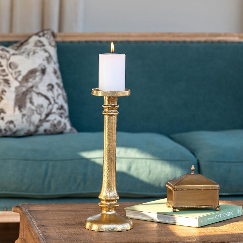 Classic Cast Aluminum Candle Stick, Medium. Picture 1
