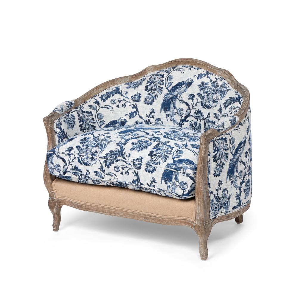 Bluebird Toile Settee. Picture 1