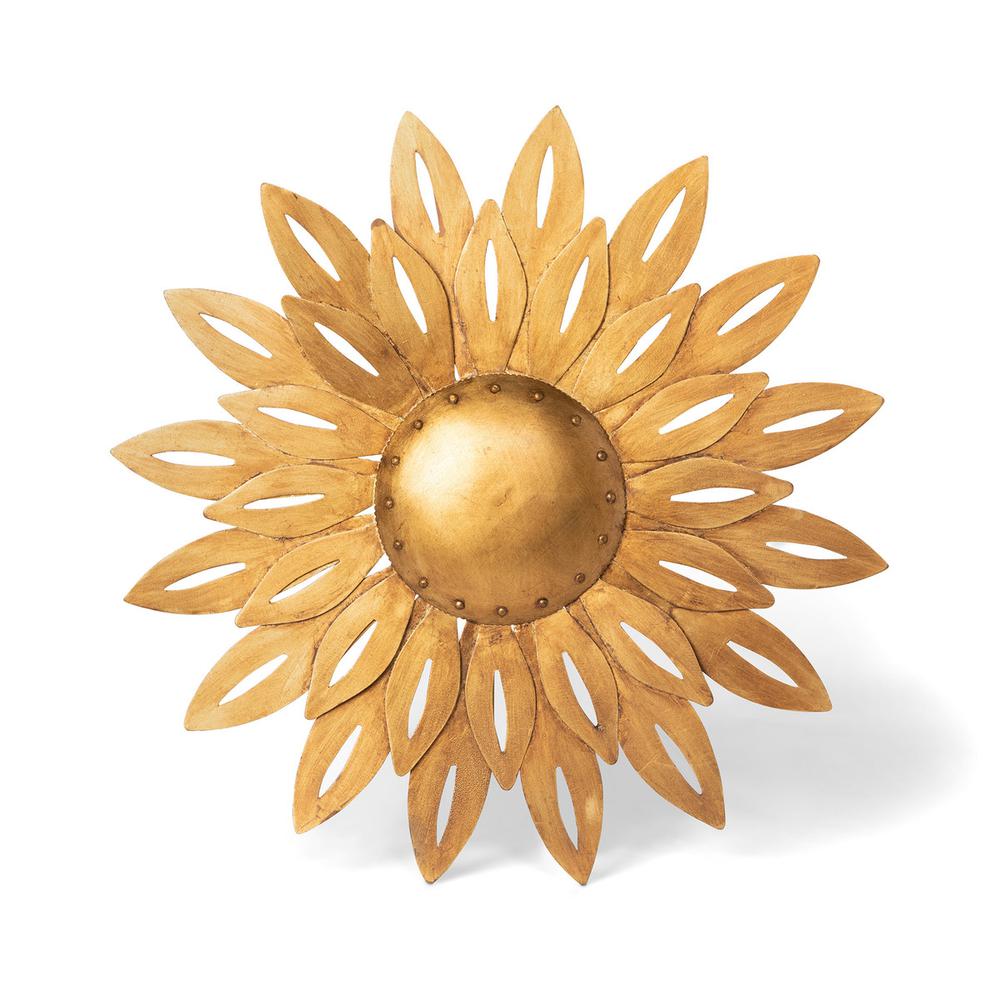 Aged Copper Wall Dahlia, Large. Picture 1