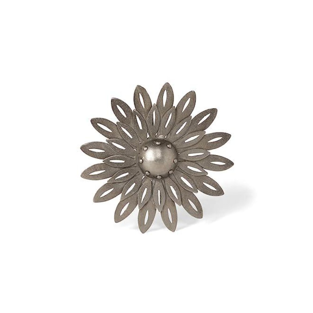 Aged Nickel Wall Dahlia, Small. Picture 1
