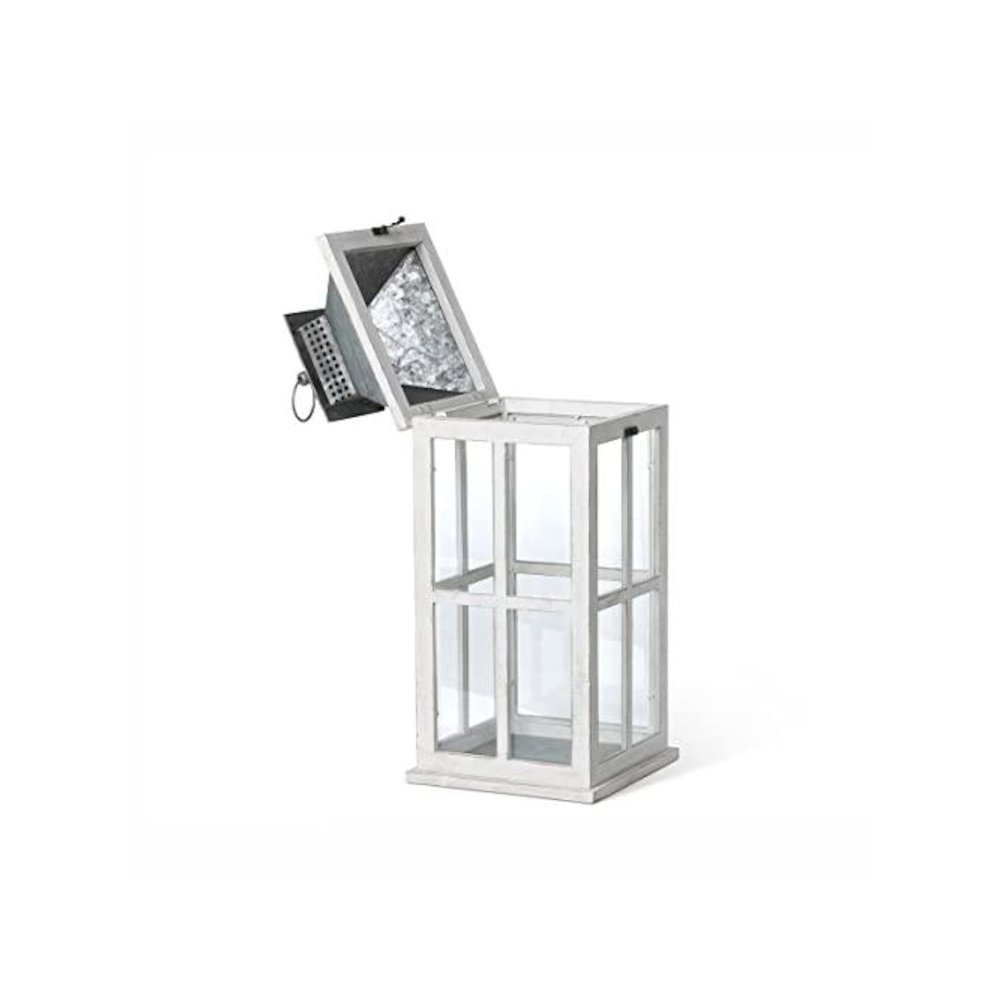 Coastal Whitewash Lantern Medium. Picture 1