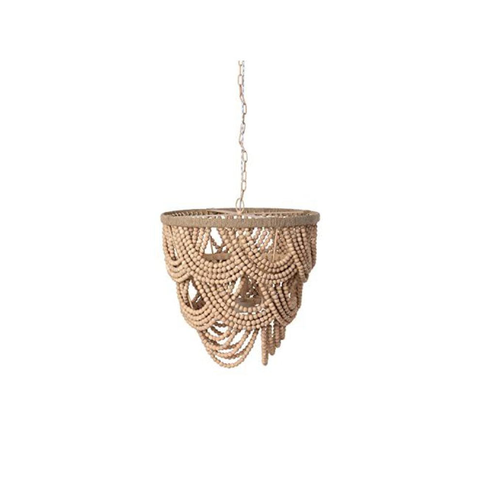 Cadence Wood Beaded Chandelier. Picture 1