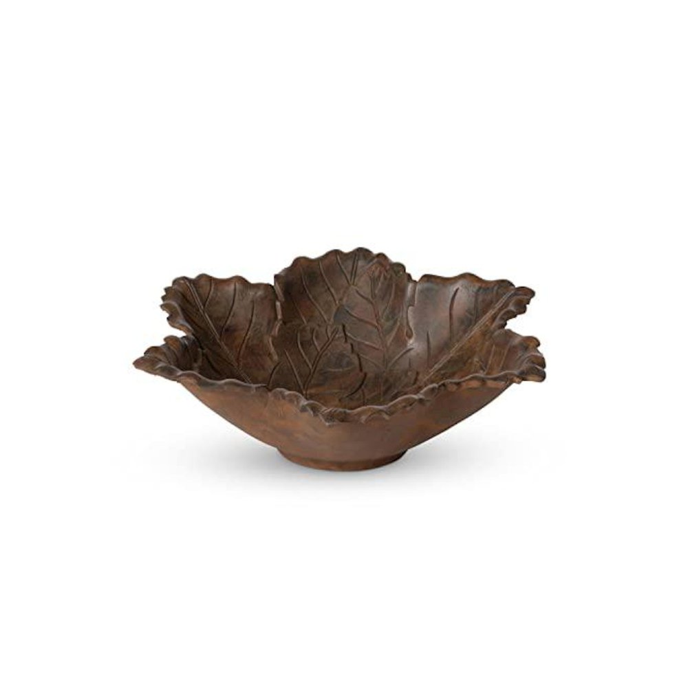Cast Aluminum Grape Leaf Serving Bowl. Picture 1