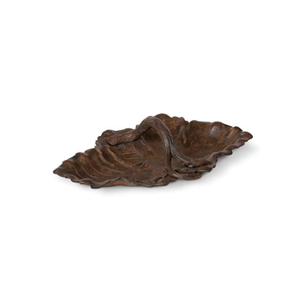 Cast Aluminum Grape Leaf Basket Large. Picture 1