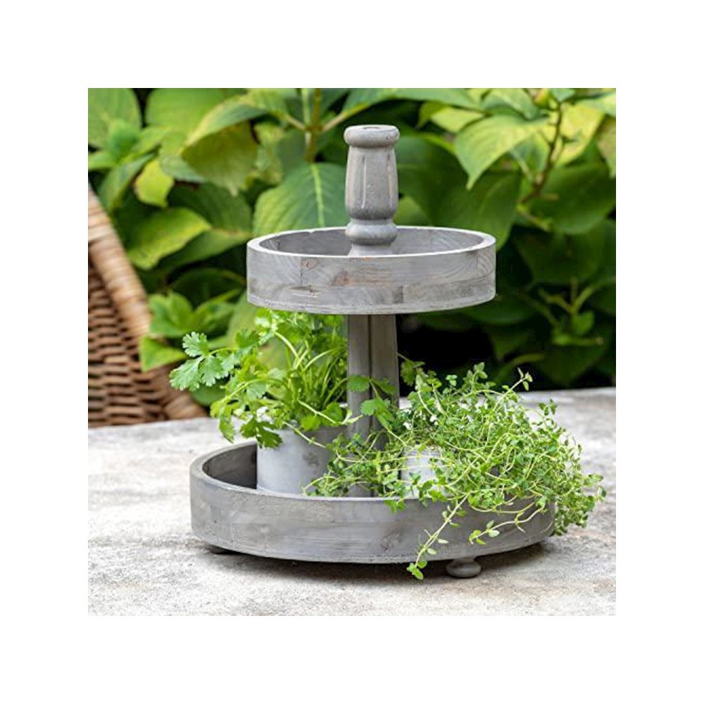 Wooden 2-Tiered Plant Stand. Picture 1