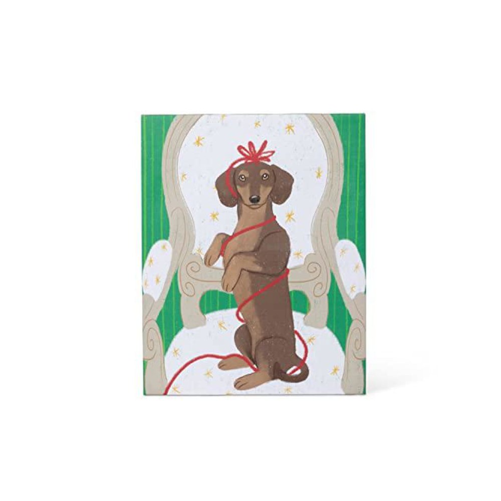 Holiday Dachshund Canvas Print. Picture 1