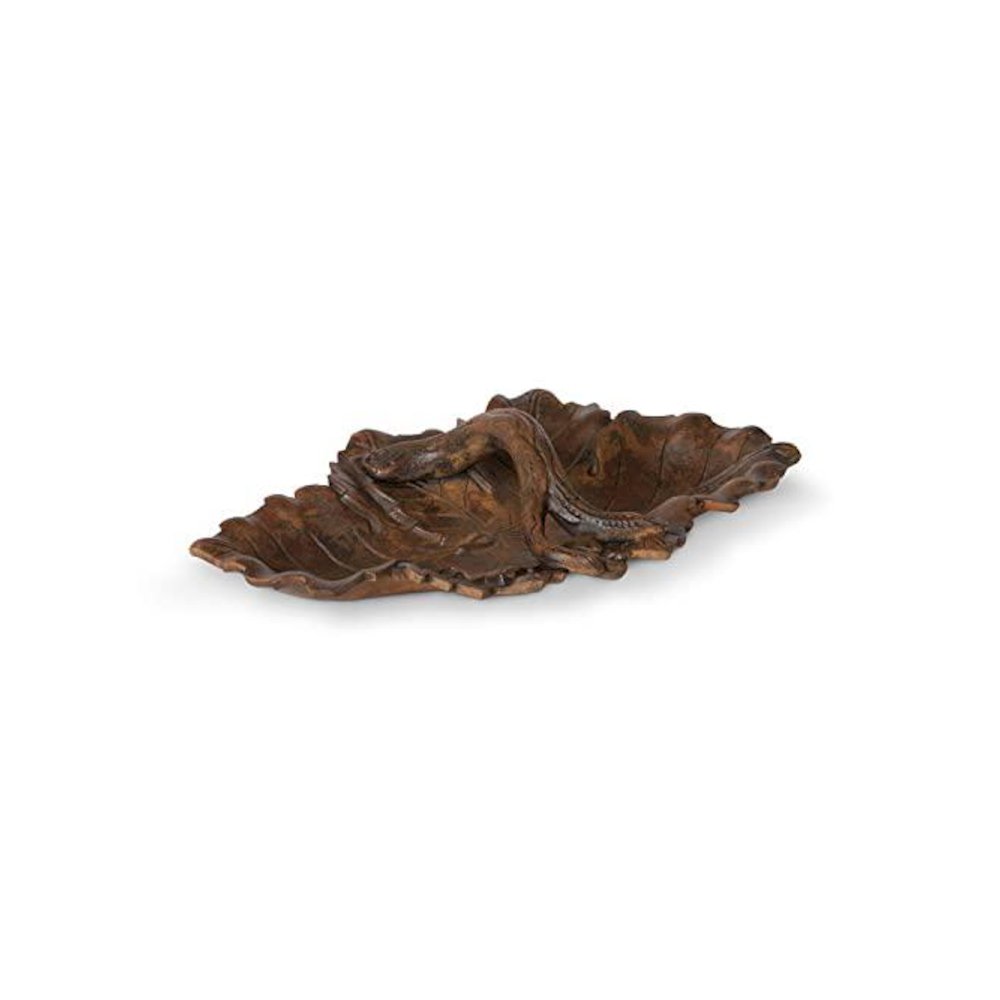 Cast Aluminum Grape Leaf Basket Small. Picture 1