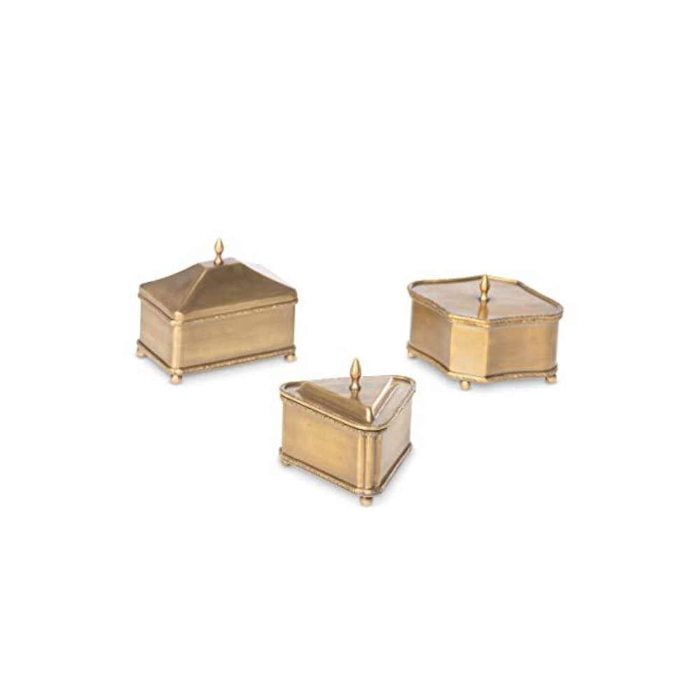 Brass Escritoire Boxes, Set of 3. Picture 1