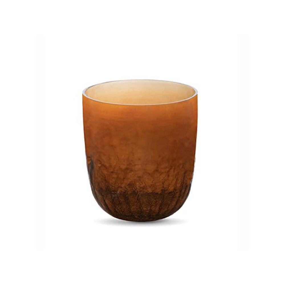Bronze Luster Crackle Glass Vase, Large. Picture 1