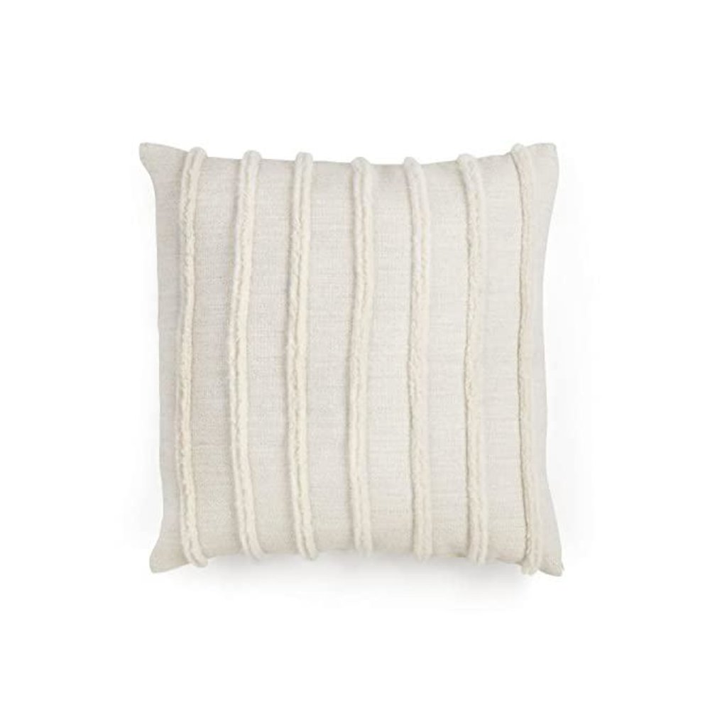 Texture Stripe Alpaca Wool Square Pillow Cover. Picture 1