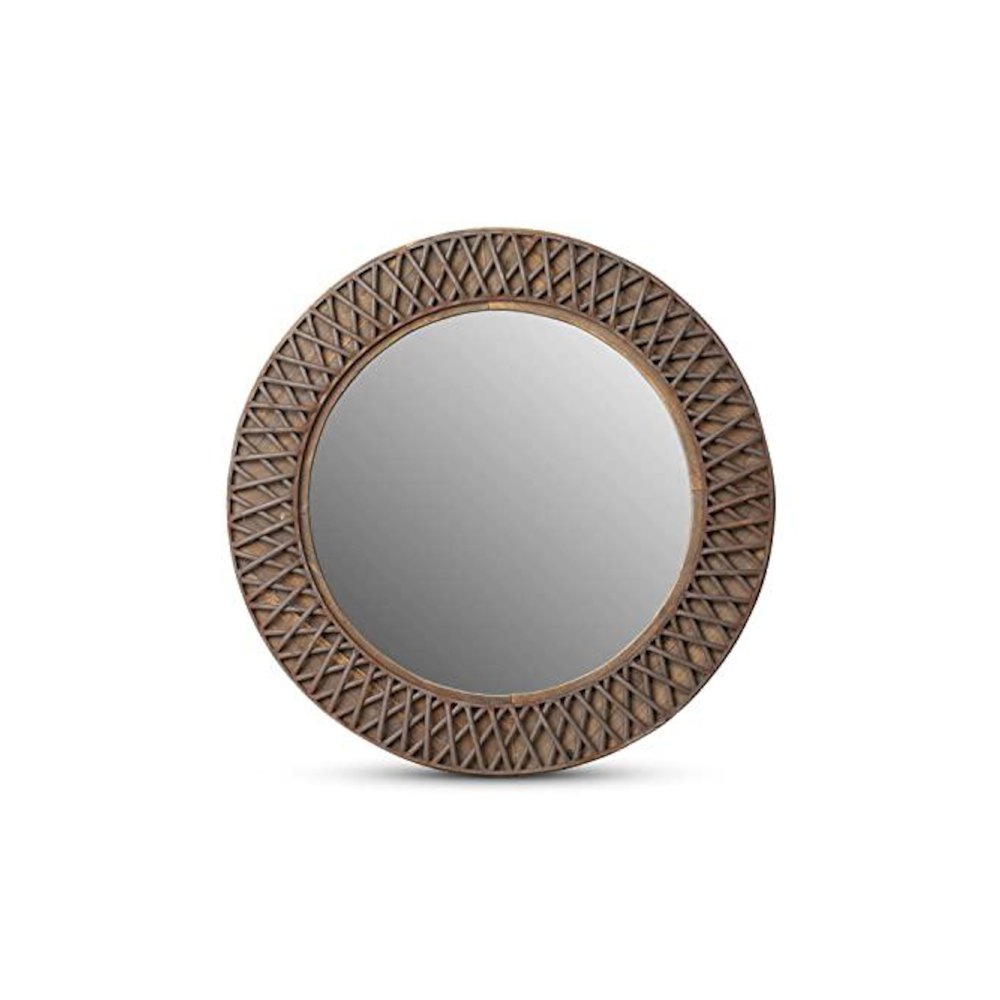 Iron Lattice Round Wall Mirror. Picture 1