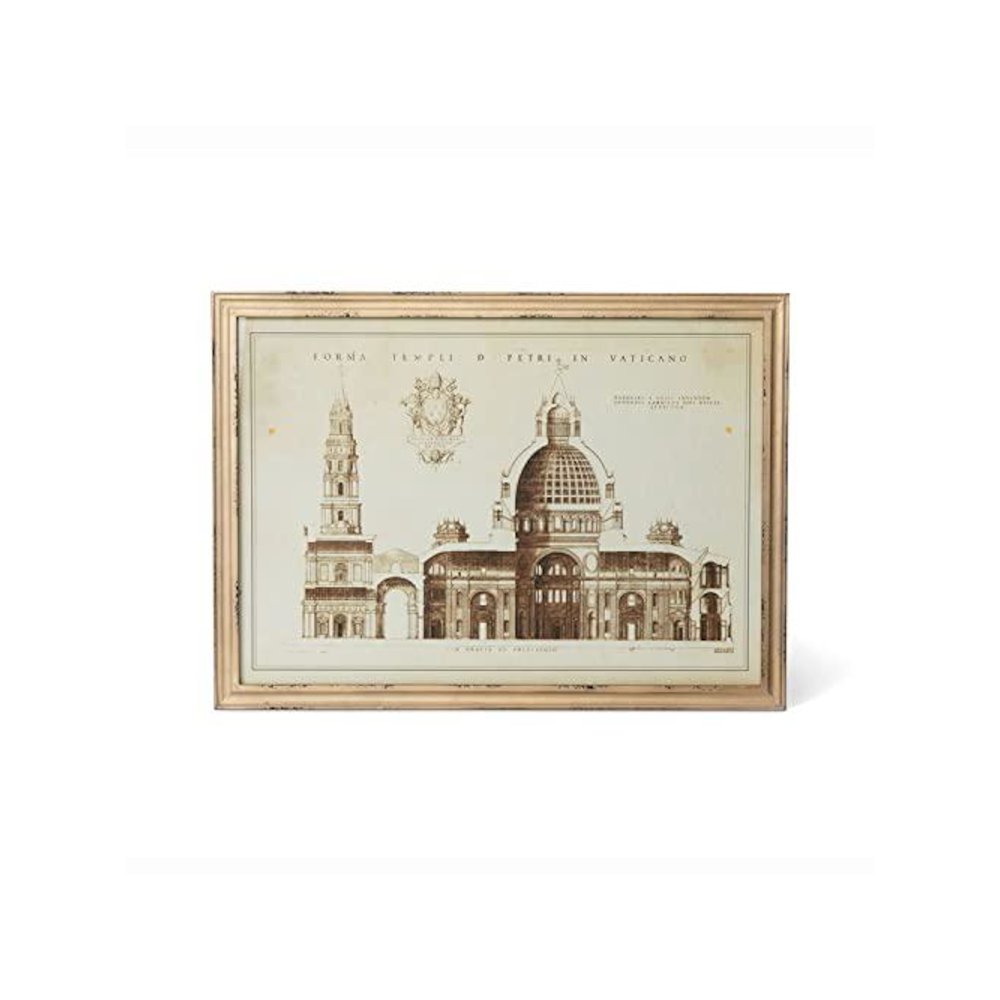 Vaticano Architectural Drawing Framed Print. Picture 1