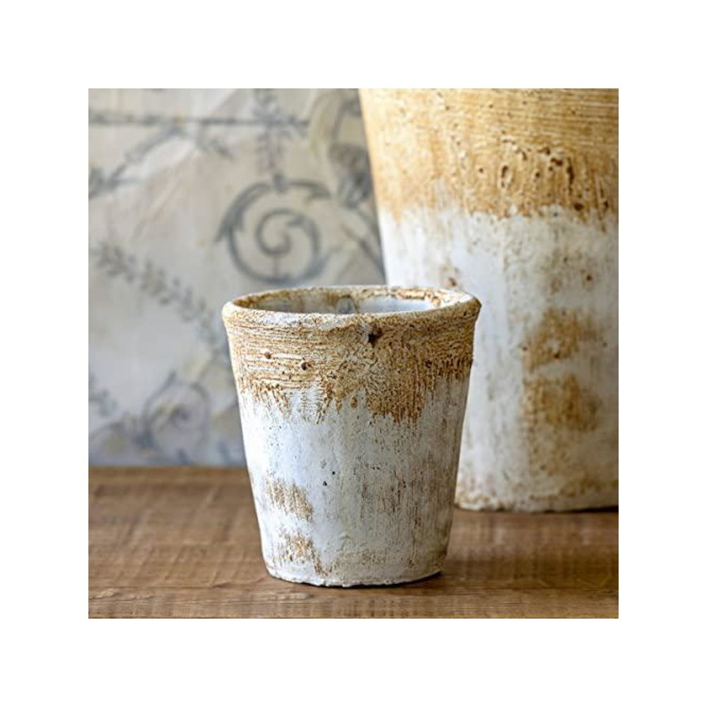 Distressed Concrete Pot Small. Picture 1
