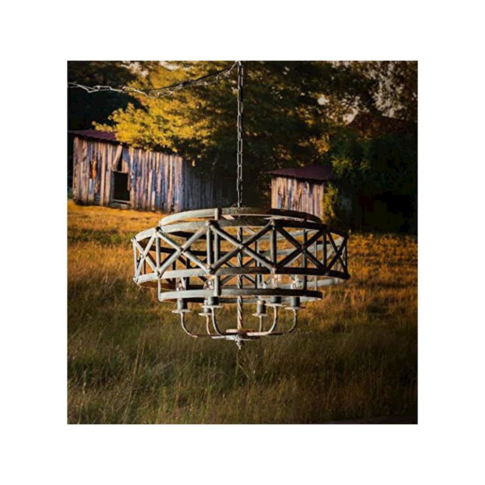 Metal Industrial Trestle Chandelier. Picture 4
