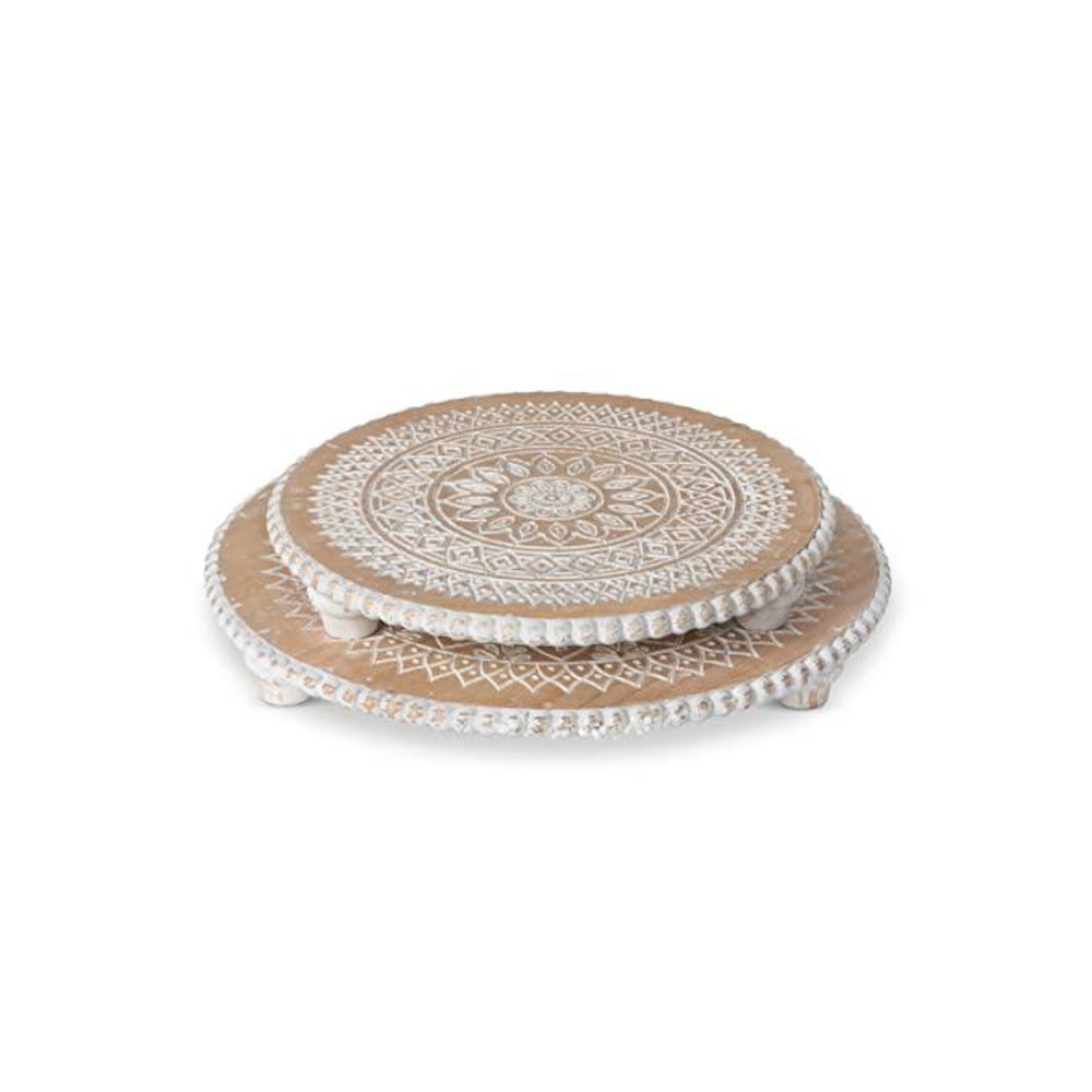 Dreamcatcher Pattern Wooden Chargers Set of 2. Picture 1