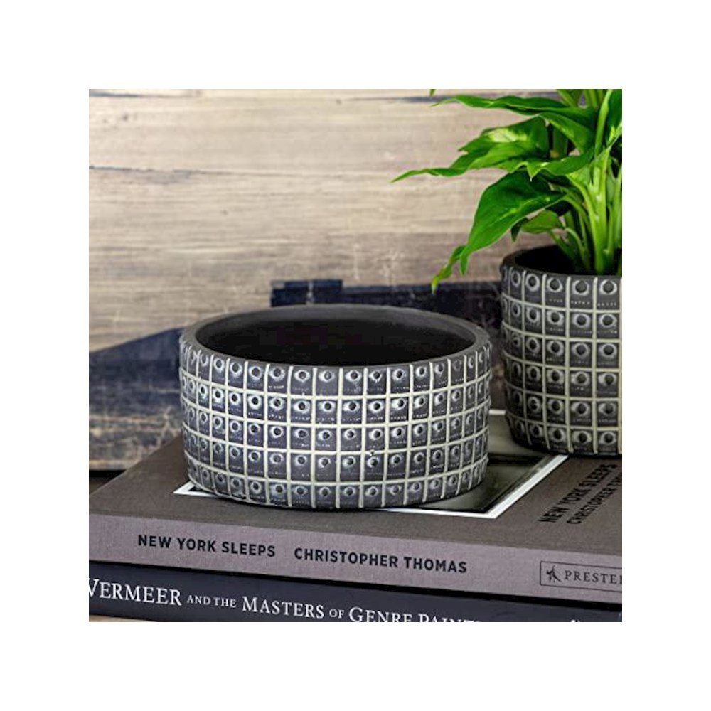 Rivet Pattern Low Planter. Picture 2