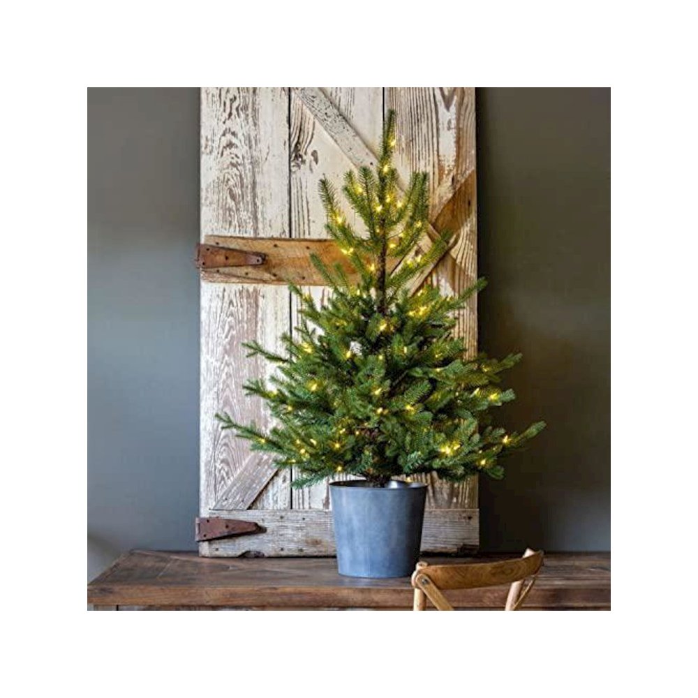 Potted Mixed Pine Porch Tree, Lighted. Picture 1