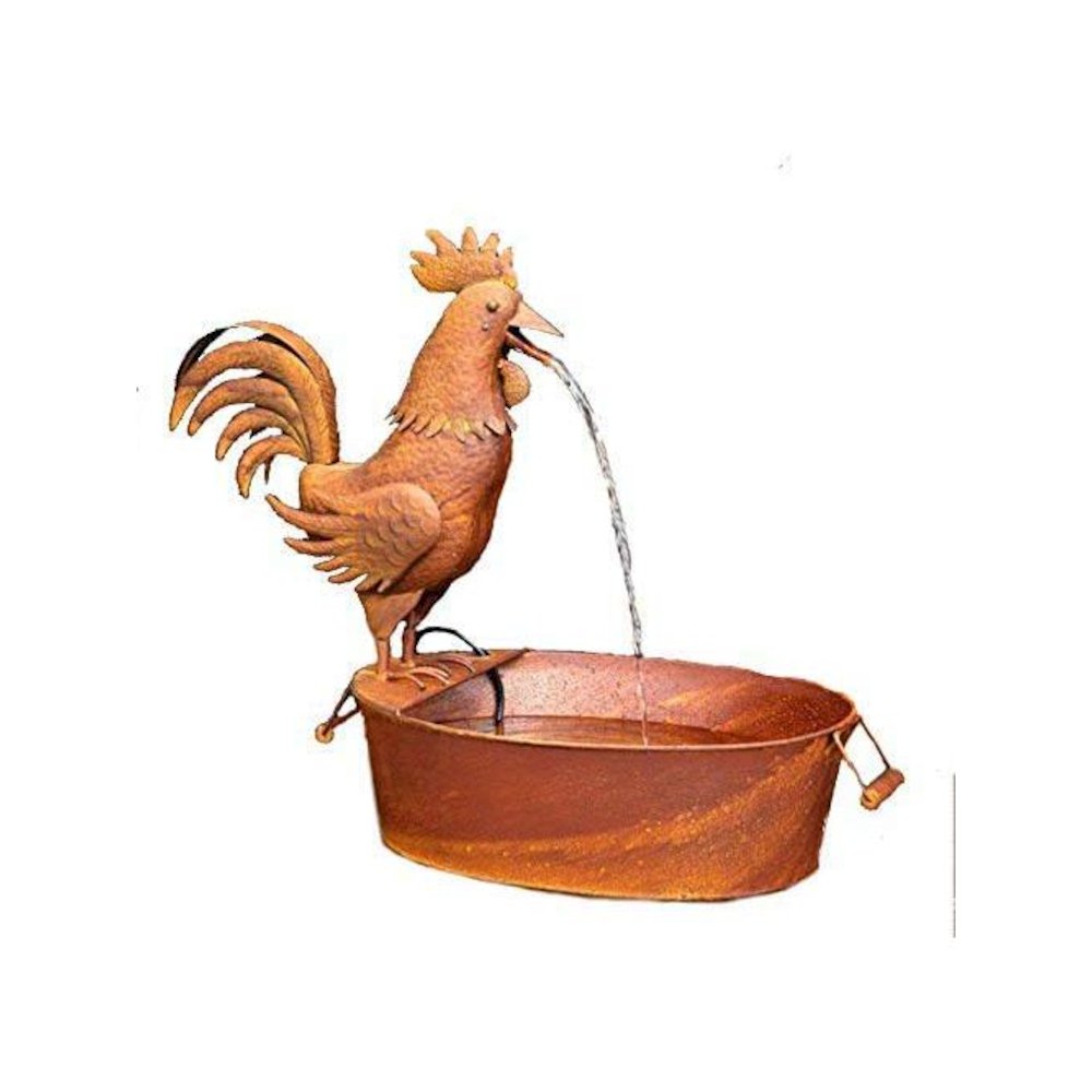 Folk Art Rooster Fountain. Picture 1