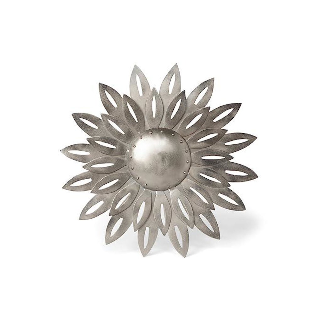 Aged Nickel Wall Dahlia, Large. Picture 1