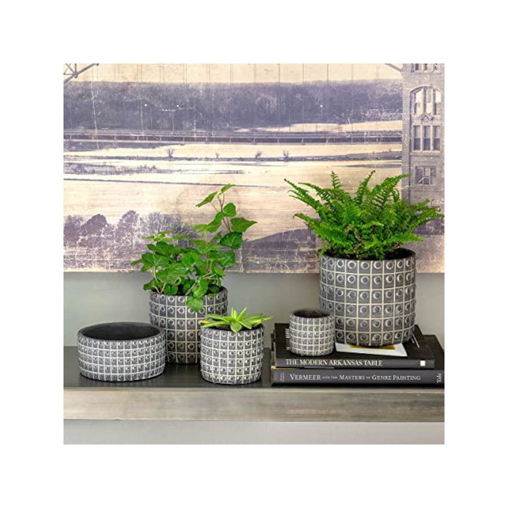 Rivet Pattern Low Planter. Picture 3