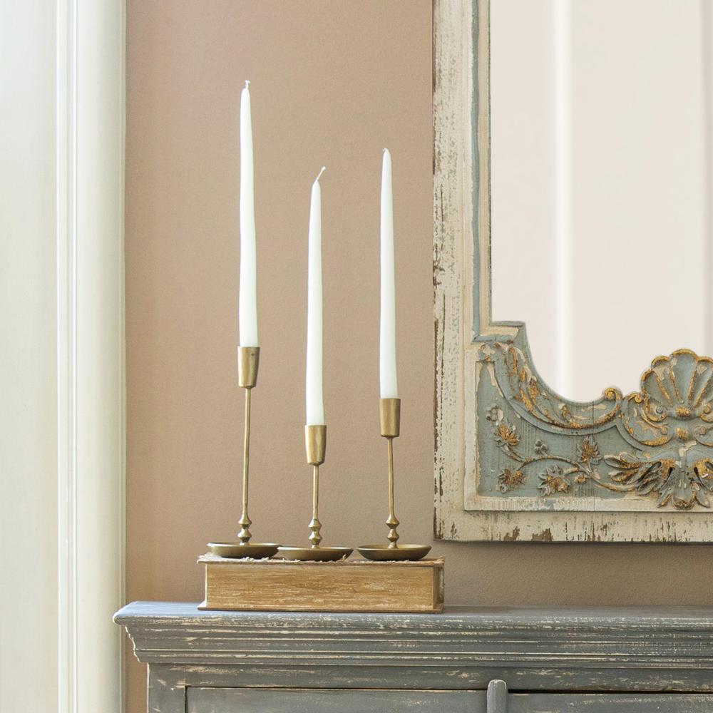 Antique Gold Colonial Taper Holders. Picture 3