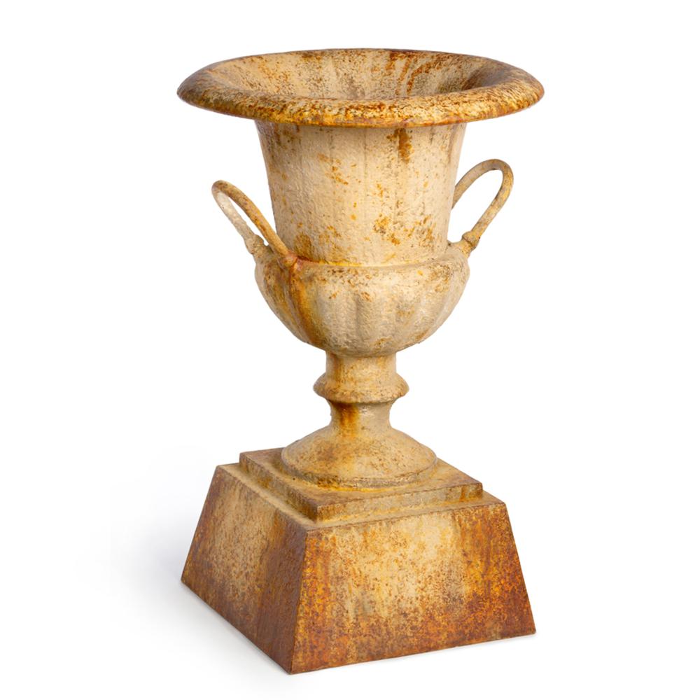 Fluted Metal Urn w/ Pedestal, Large. Picture 3