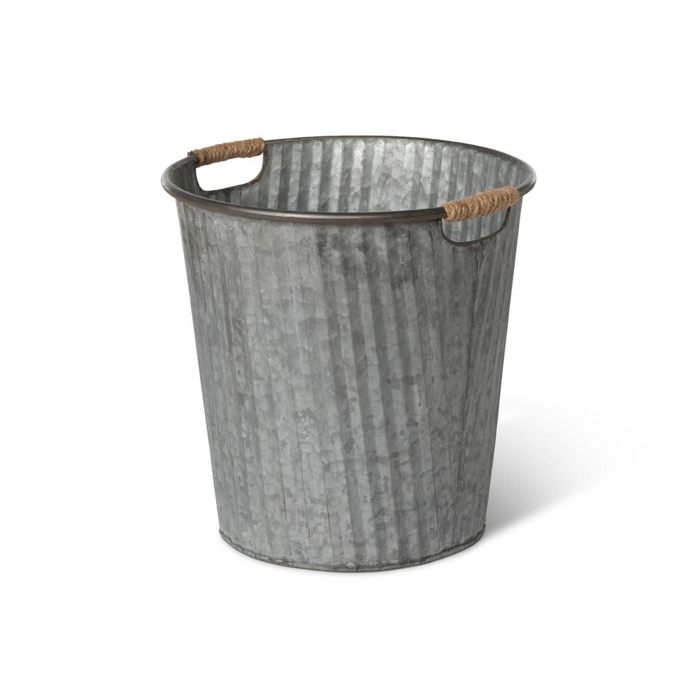 Galvanized Flower Bucket, Medium. Picture 2