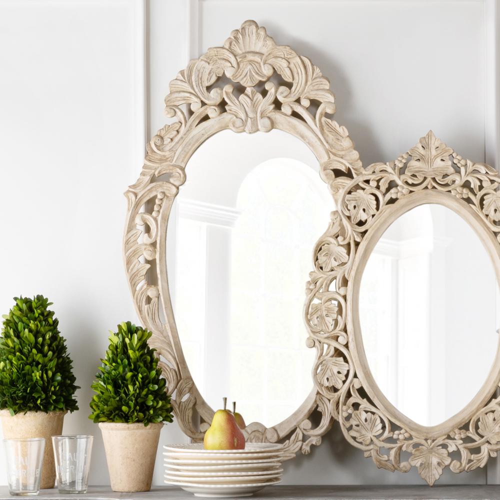 Auvergne Hand Carved Wood Mirror. Picture 3