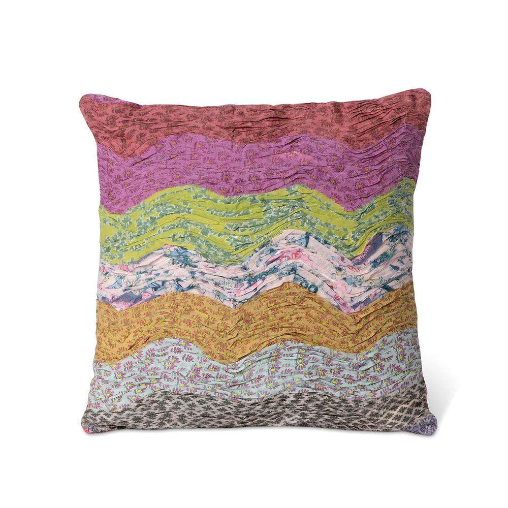 Handstitched Wave Pattern Pillow. Picture 1