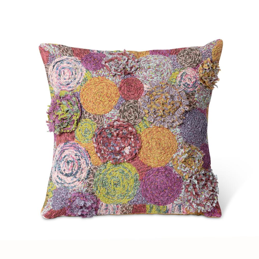 Handstitched Flower Burst Pattern Pillow. Picture 1
