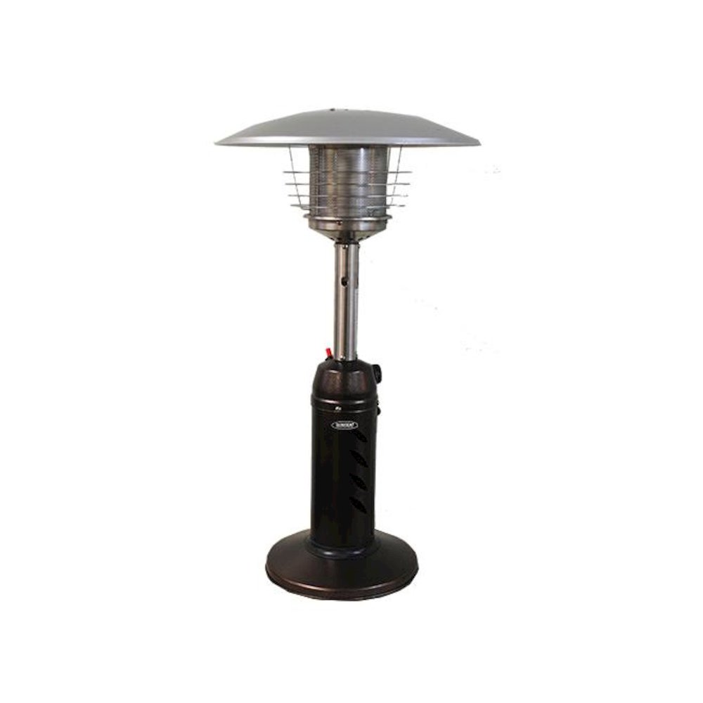 SUNHEAT Traditional Round Design Tabletop Patio Heater  Golden Hammered. Picture 1