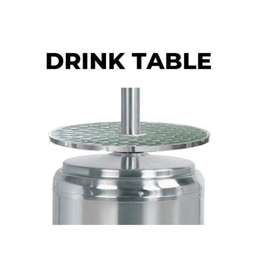 SUNHEAT Classic Umbrella Design Portable Propane Patio Heater with Drink Table. Picture 4