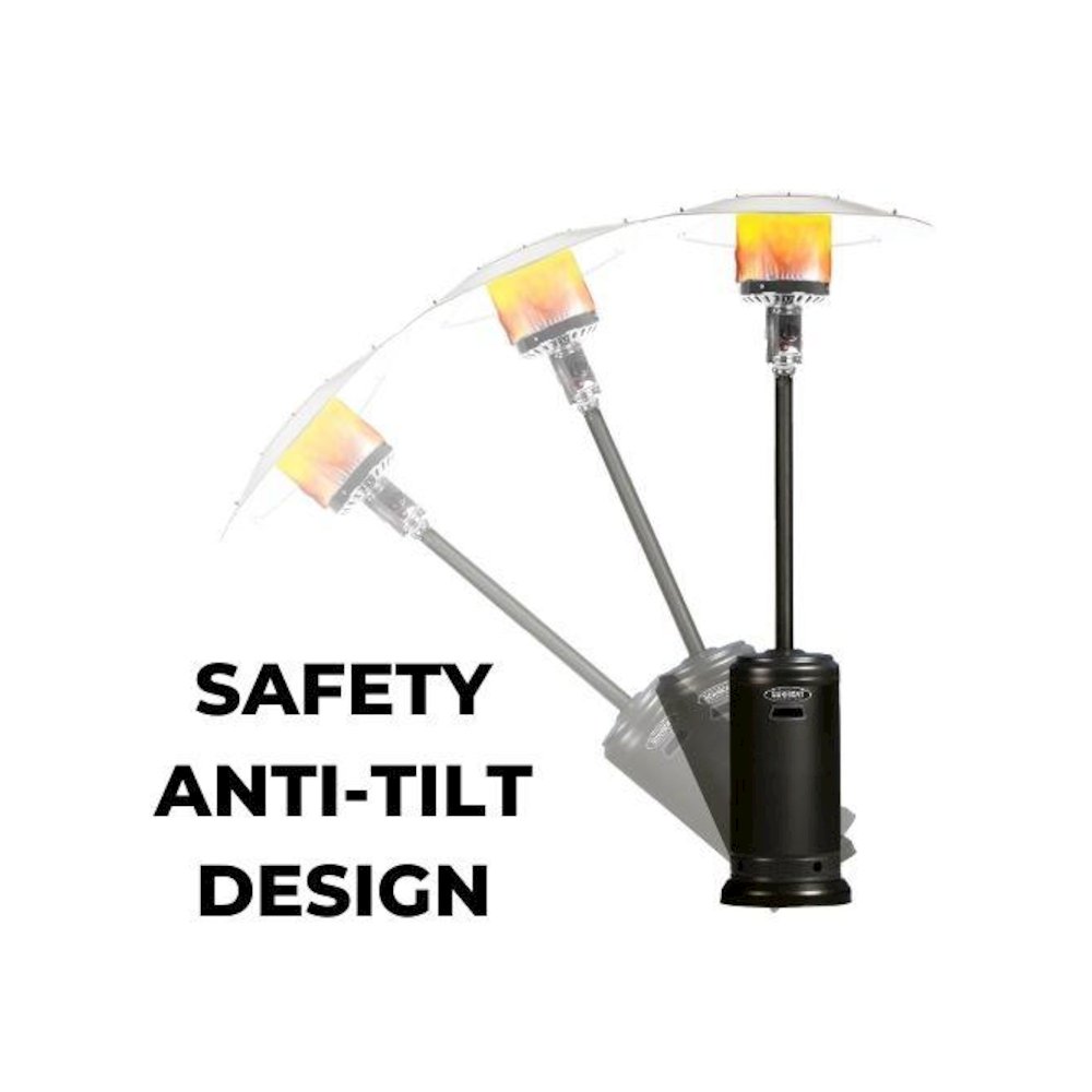 SUNHEAT Classic Umbrella Design Portable Propane Patio Heater with Drink Table. Picture 6